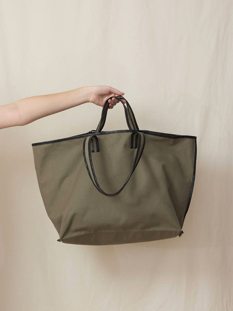 Tote Canvas, sage/oil black