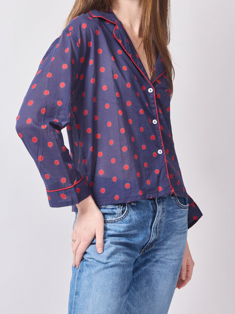 Reese Top, Navy Dot
