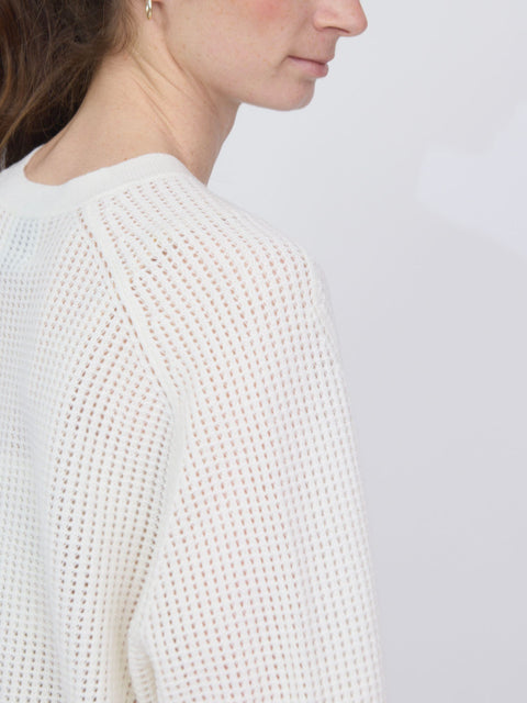 Open Knit Crew, Fleur de Sel