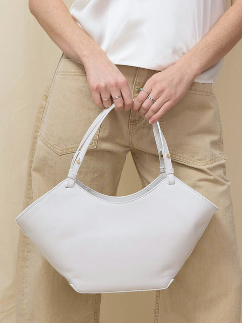 Dilba Mini Tote, White Leather