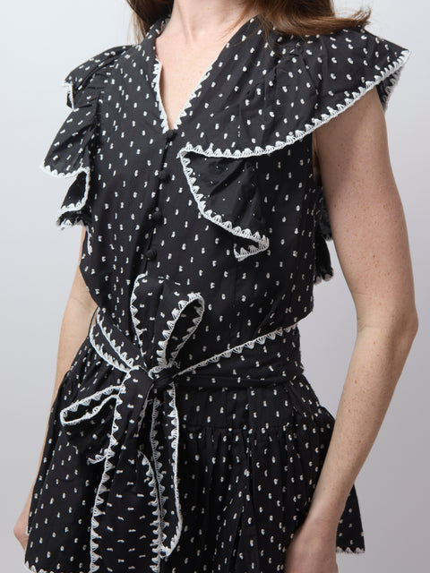 Uma Dress, Black White Dot