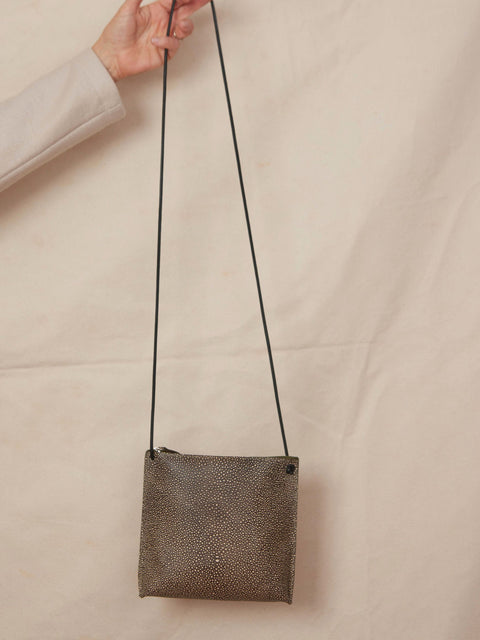 Strappy Pouch, Clay Shagreen