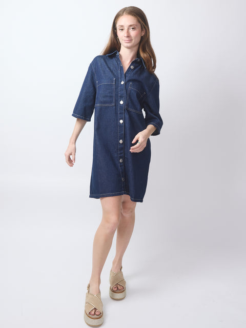 Satilly Dress, soft denim
