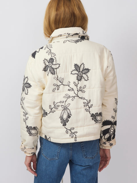 Lex Shadow Lace Jacket, Off-White