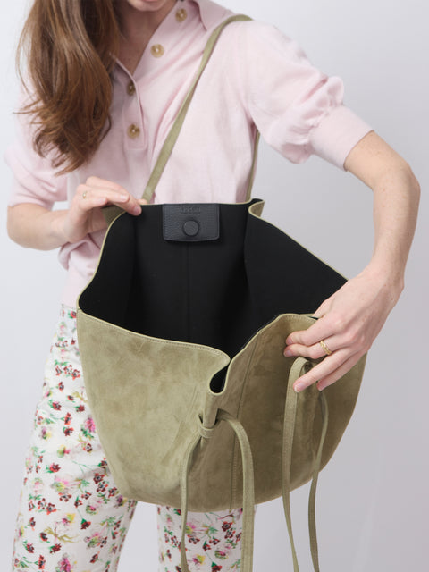 Large Mochi, Olive Suede