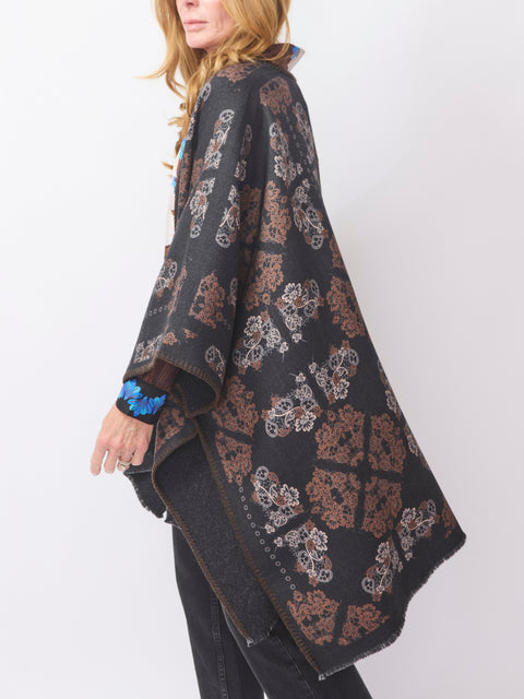 Pancake Poncho, Lace Floral