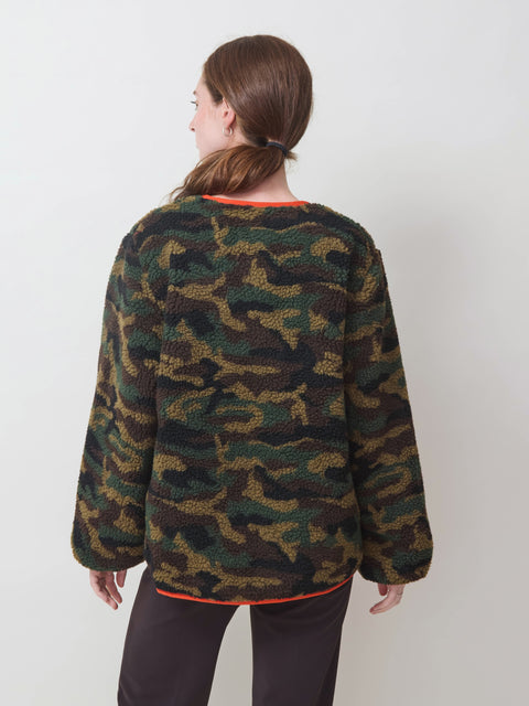 Reversible Plush Bomber, Camo/Red