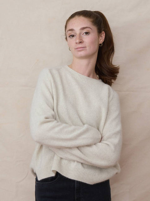 Wool Fox Pullover, ivory