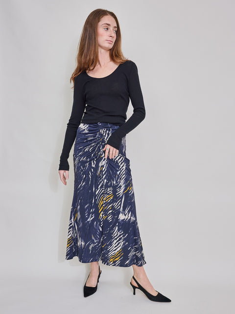 Lina Midi Skirt, Blue