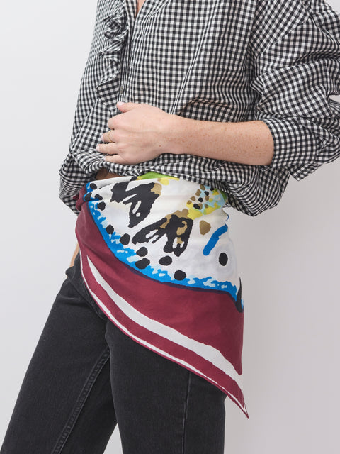 Sardine Square Scarf, Bordeaux