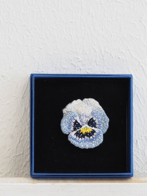 Blue Pansy Brooch
