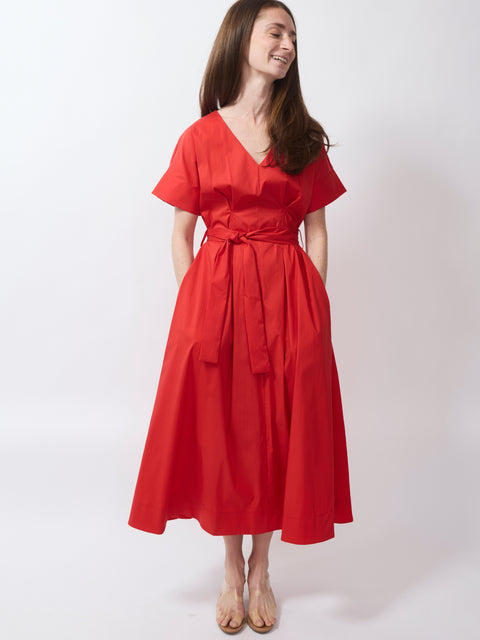 Cherry Twist Dress, coral