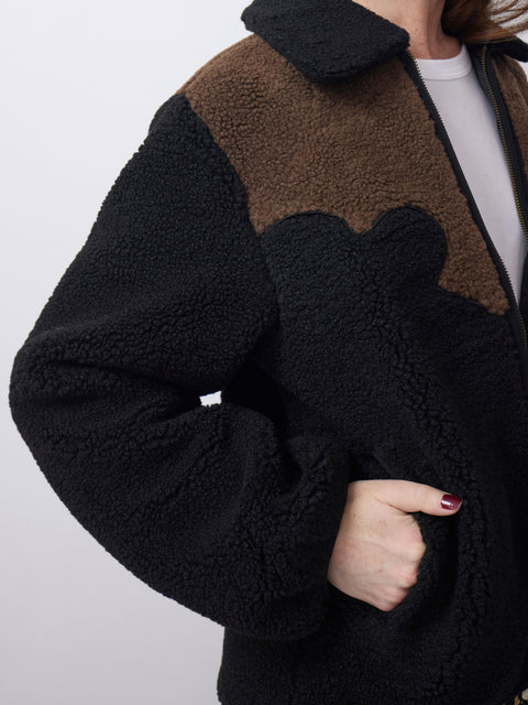 Reversible Western Yoke Jacket, Black/Brown