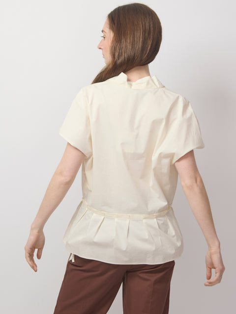 Blusa Popeline Incrociata, meringa