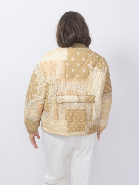 The Reversable Ultra Light Puffer, Khaki Bandana