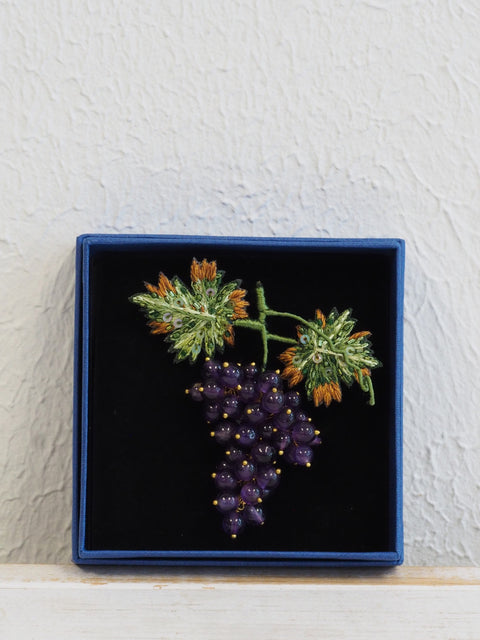 Malbec Grapes Brooch