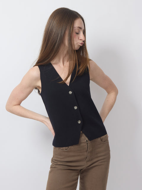V-Neck Vest, Deep Night