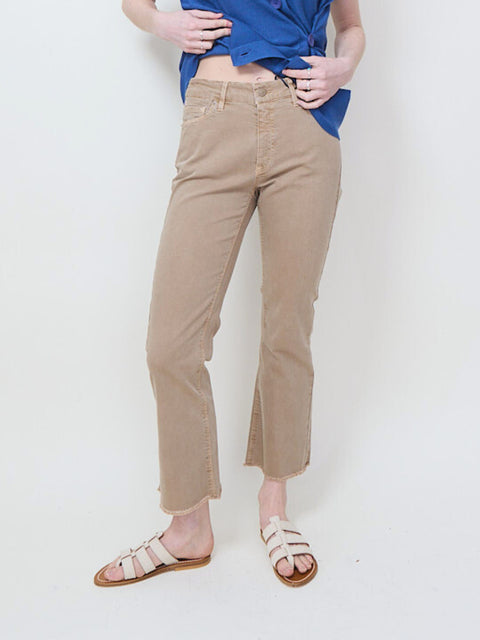 Vic Cropped, warm taupe