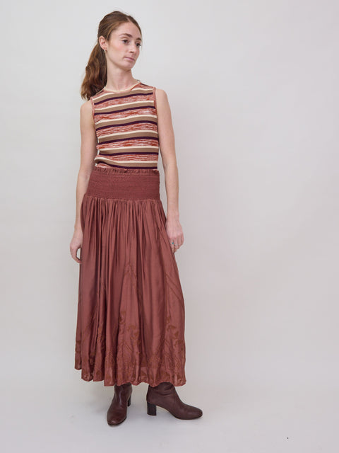 Lombard Lee Midi Skirt, brick