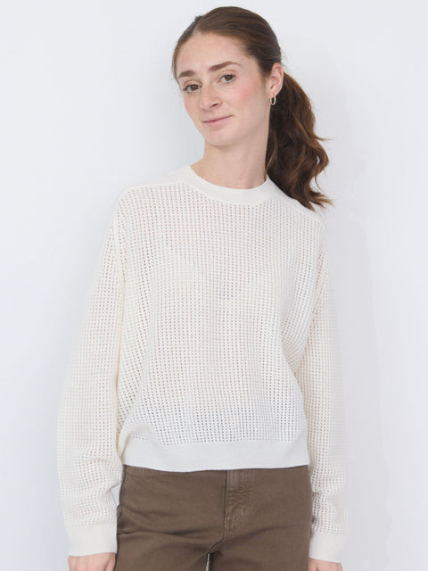 Open Knit Crew, Fleur de Sel