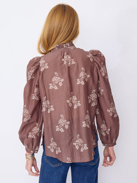 Annabel Doe Elderflower Shirt, Medium Brown