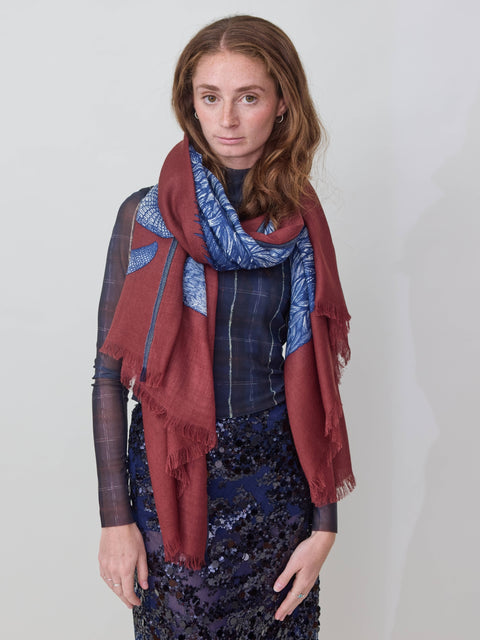 Walter scarf, burgundy