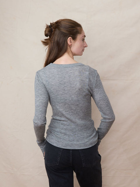 Alex Tube Round Neck, Heather Grey