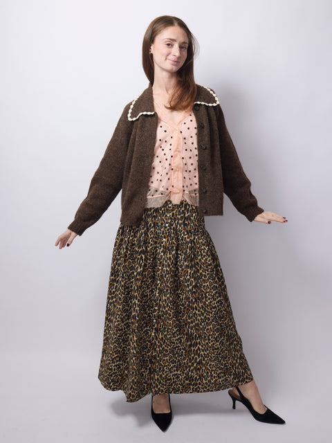 Highland Skirt, Tan Leopard