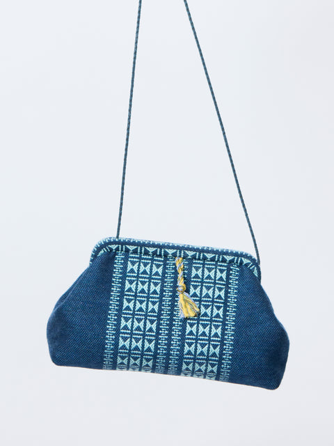 Liette, blue embroidered linen