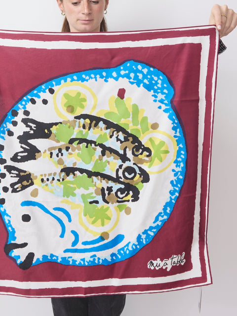 Sardine Square Scarf, Bordeaux
