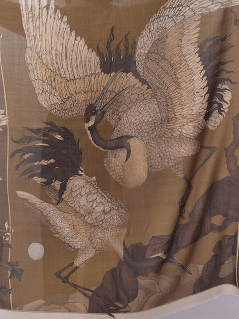 Wind Dancer, Heaven Caller, 135cm silk/wool, Bronze/Umber