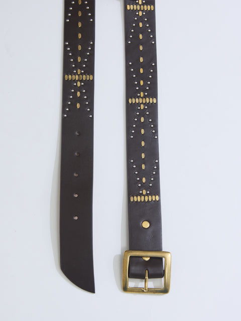Ige Belt, brown/nickel & brass