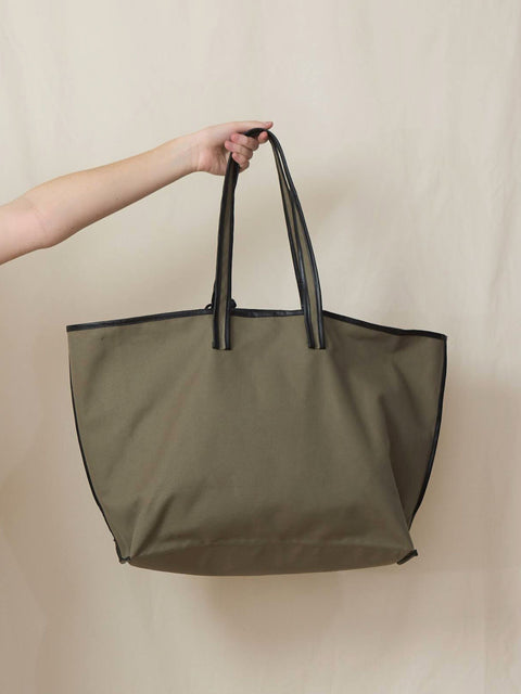 Tote Canvas, sage/oil black