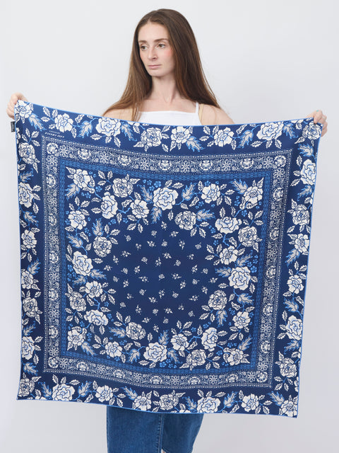 Rosey in Navy, silk wild rag