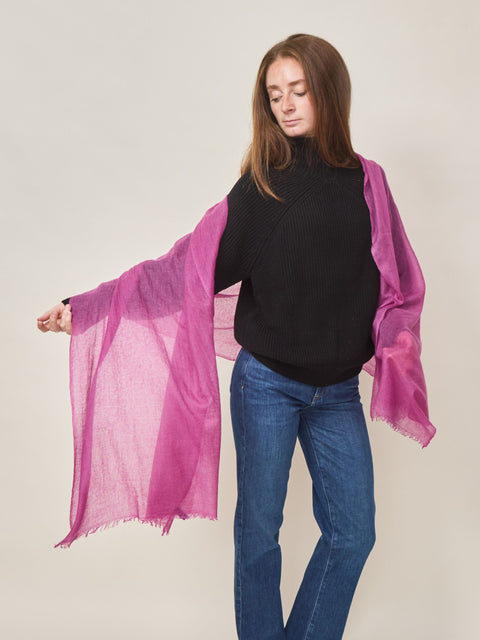 Whisper Cashmere Scarf, Dark Rose