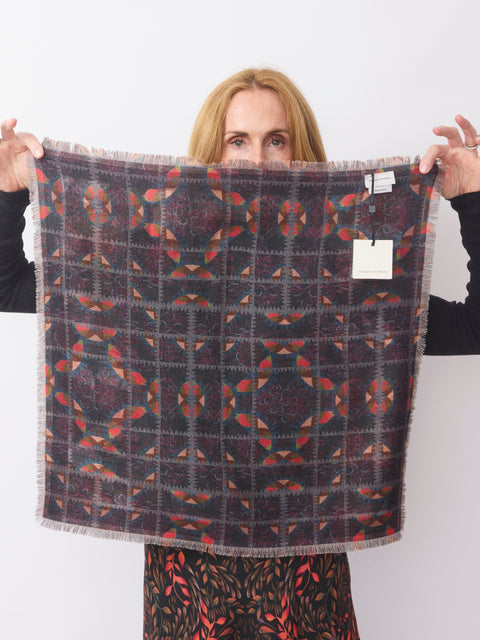 Grido Reversible Wool Scarf, Autumnal Mushrooms