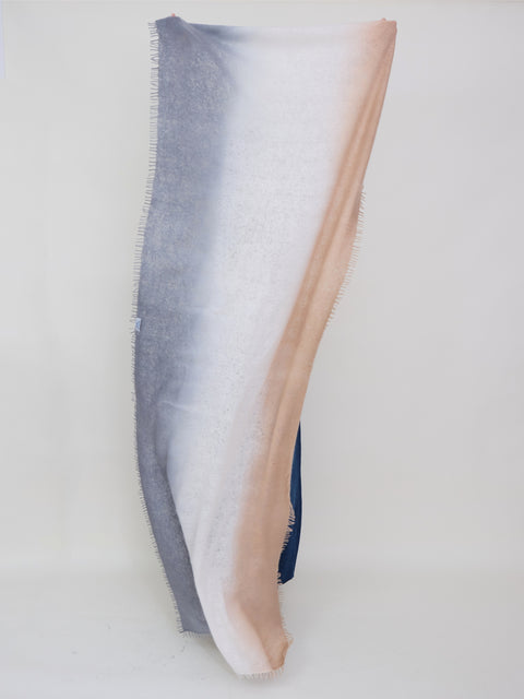 Luxo Cashmere Scarf, grey/cream/beige