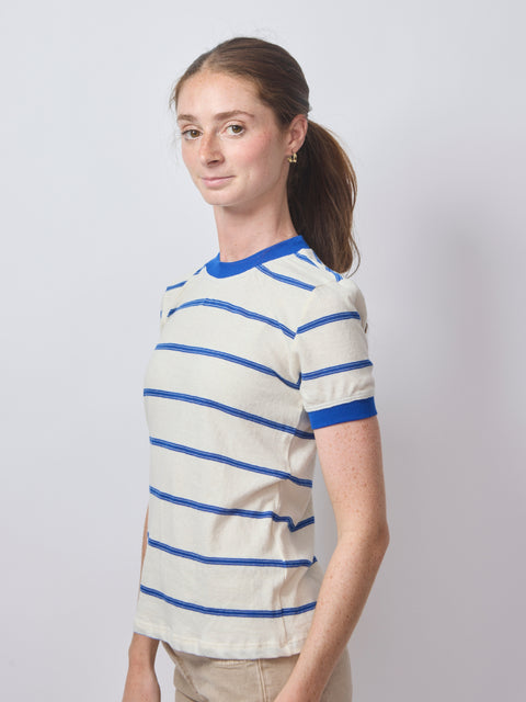 Classic Ringer Tee, blue stripe