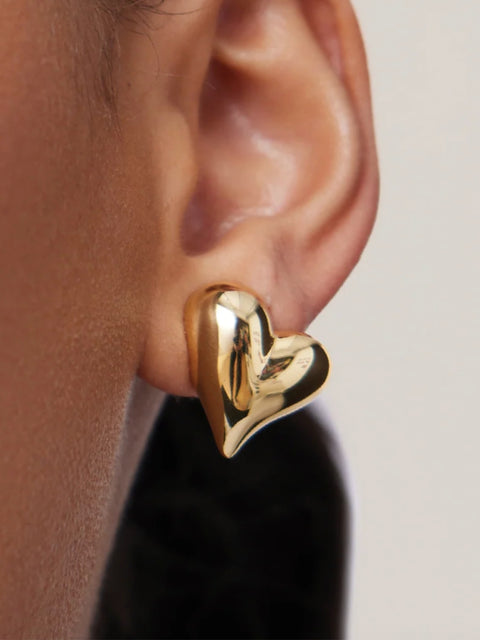 Art Heart Earrings, gold