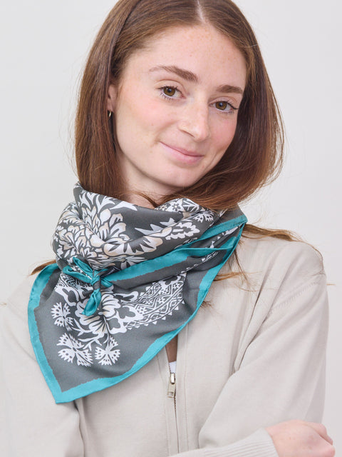 Blossom in Iron, silk wild rag