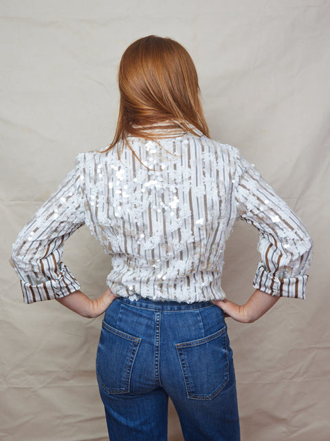 Marley Shirt, White Sequins