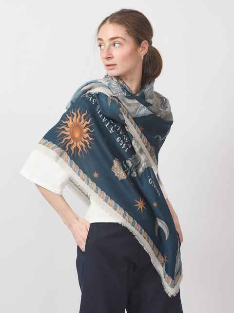 The Celestial Steed, Mercury/Moonstone  Wool/Silk 135cm x 135cm