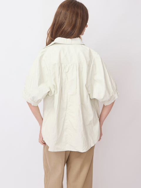 Claude Faux Leather Top, White