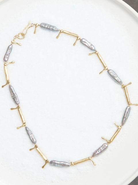 Abacus Grey Pearl Necklace