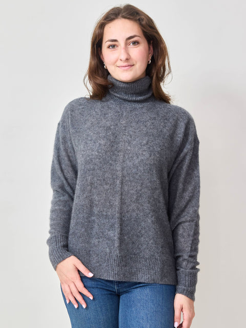 Tissue Weight Turtleneck, Charcoal