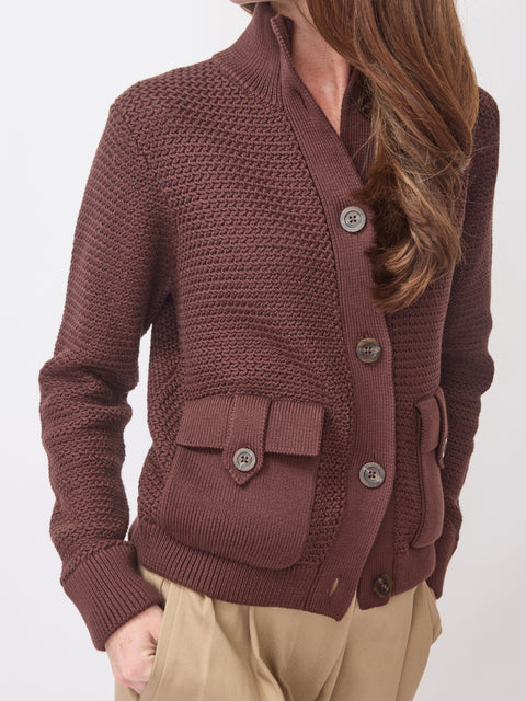 Utility Cardigan, chocolate
