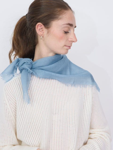 Cashmere Whisper Neckerchief, Light Mid Blue