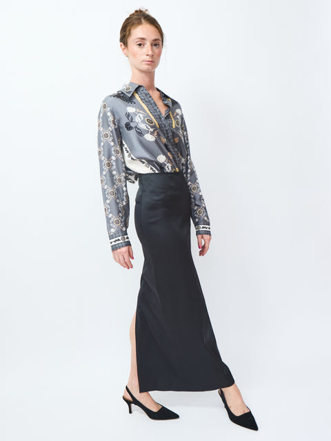 Roses & Cat Silk Blouse