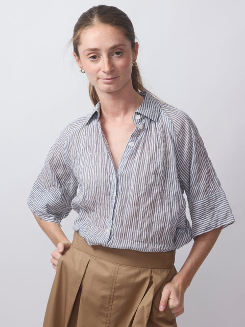 Halle Shirt Marin Stripe, washed black