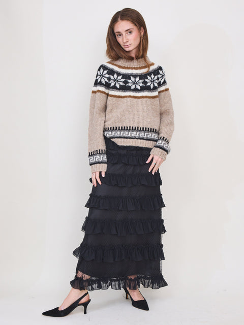 Snowflake Fairisle Pullover, Oat